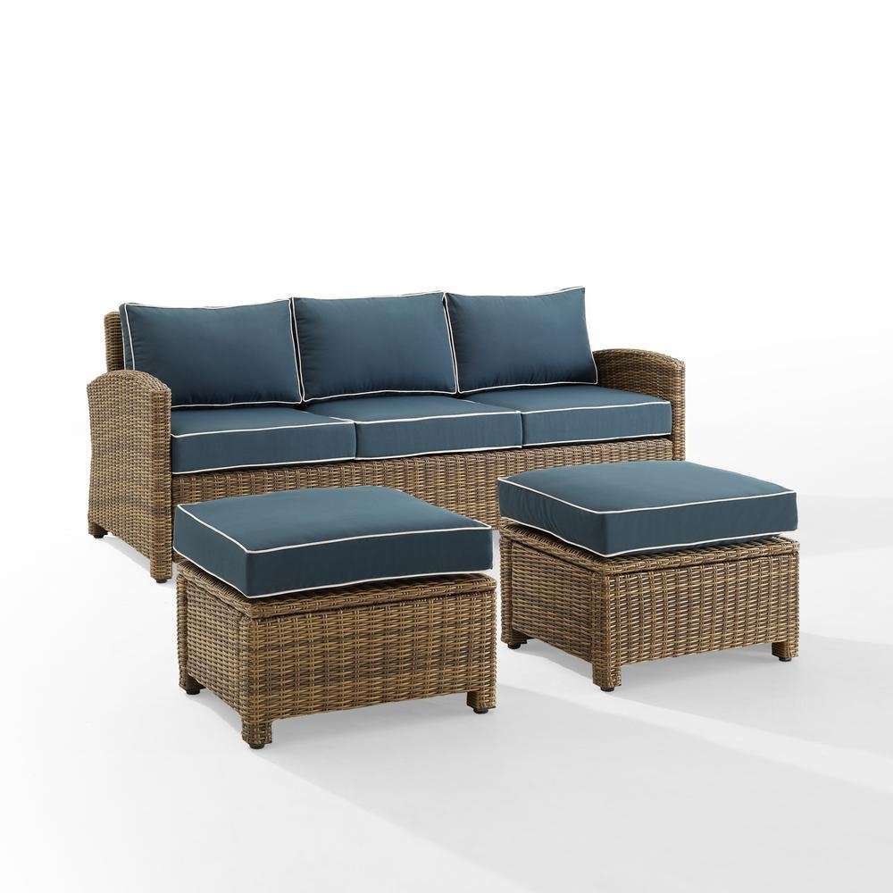 Bradenton 3Pc Outdoor Wicker Sofa Set, KO70186WB-NV - The Room Store