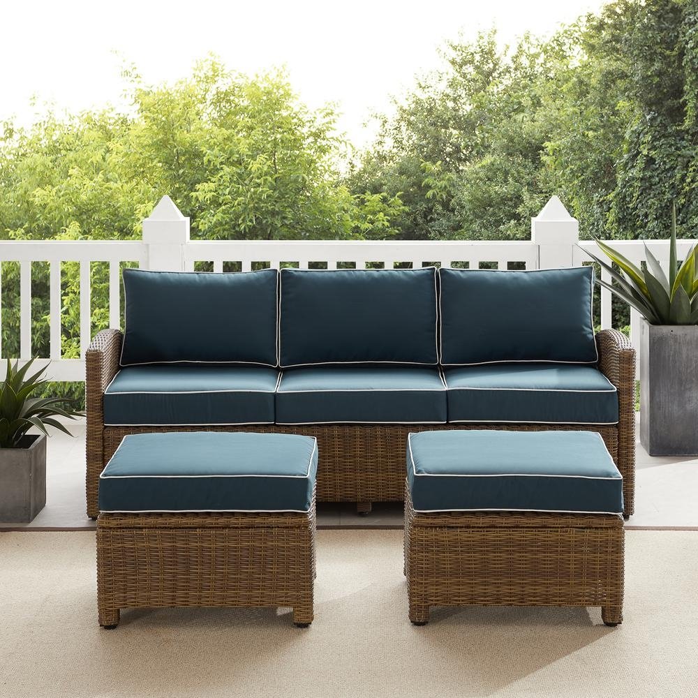 Bradenton 3Pc Outdoor Wicker Sofa Set, KO70186WB-NV - The Room Store