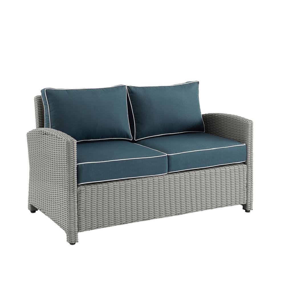 Bradenton Outdoor Wicker Loveseat, KO70022GY-NV - The Room Store