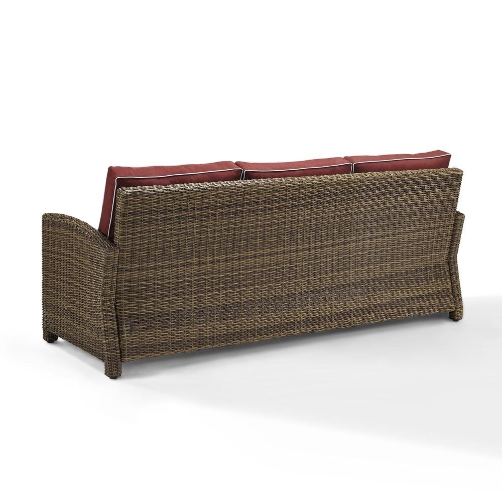 Bradenton Outdoor Wicker Sofa Sangria/Weathered Brown - The Room Store