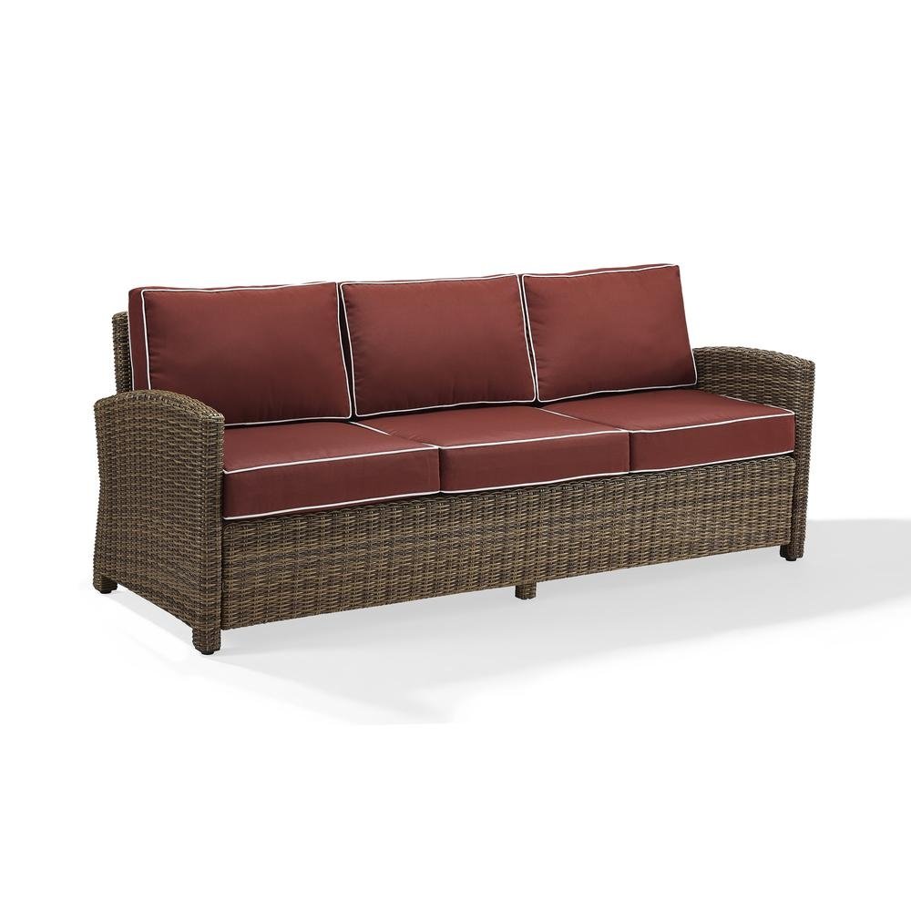 Bradenton Outdoor Wicker Sofa Sangria/Weathered Brown - The Room Store