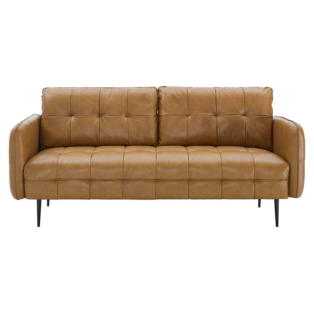 Cameron Tufted Vegan Leather Sofa - Tan EEI-4452-TAN - The Room Store