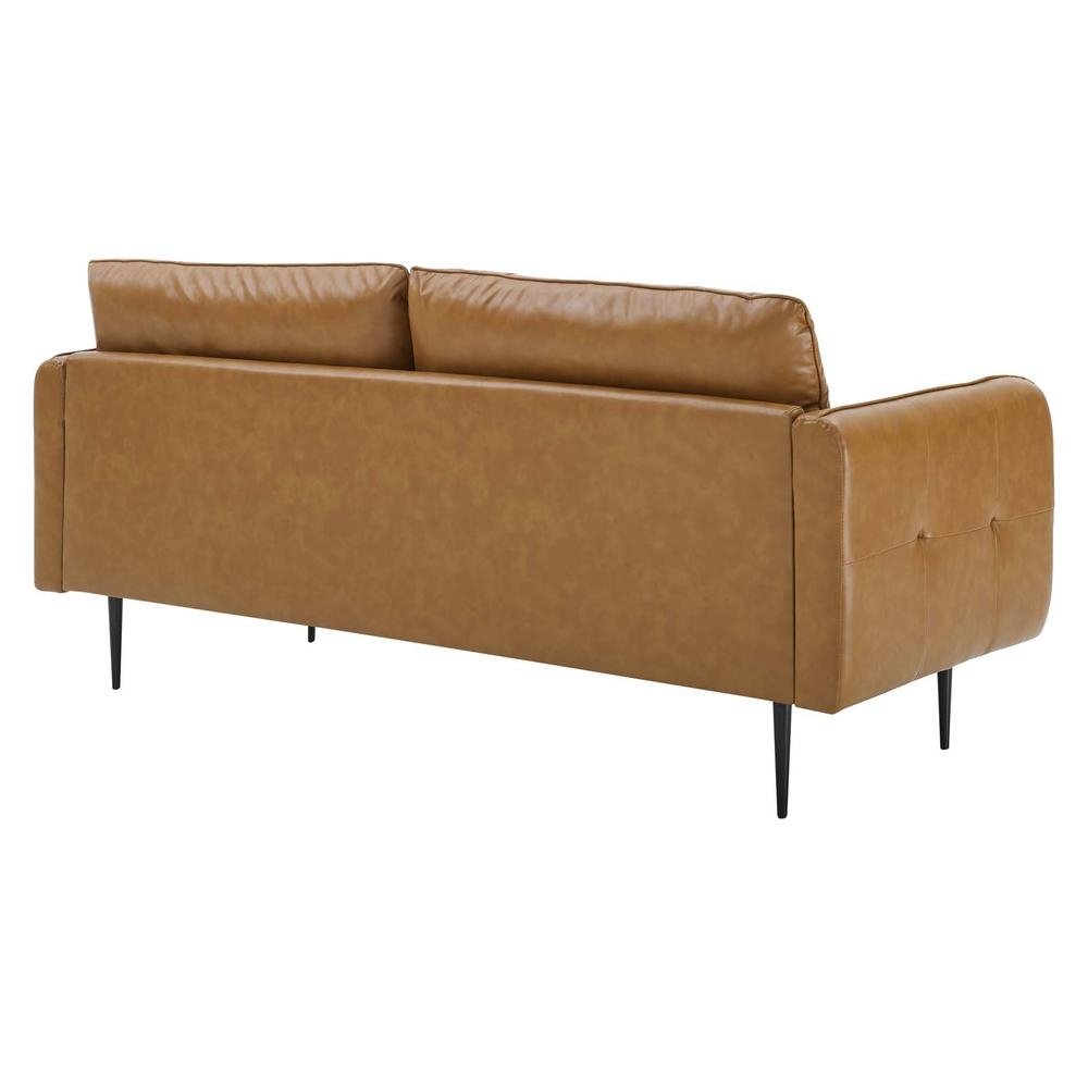 Cameron Tufted Vegan Leather Sofa - Tan EEI-4452-TAN - The Room Store