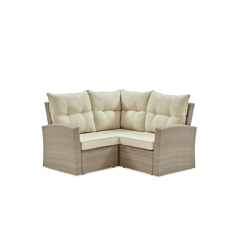 Canaan All-Weather Wicker Corner Sectional Sofa with Cushions - The Room Store
