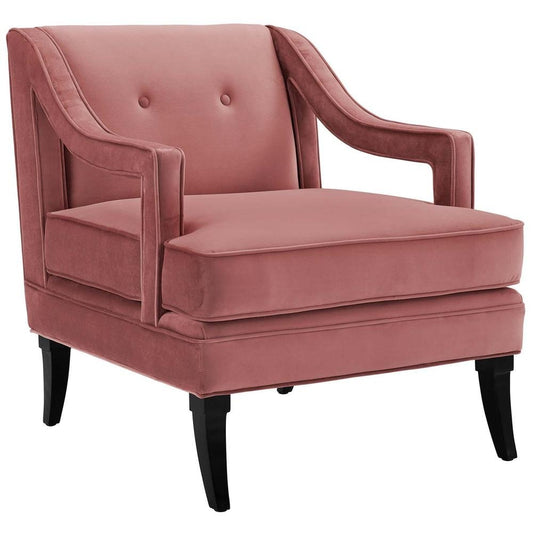 Concur Button Tufted Performance Velvet Armchair - Dusty Rose EEI-2996-DUS - The Room Store