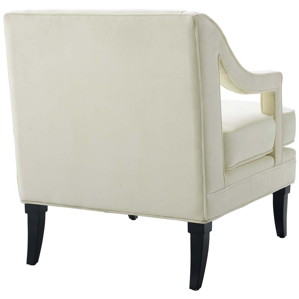Concur Button Tufted Performance Velvet Armchair - Ivory EEI-2996-IVO - The Room Store