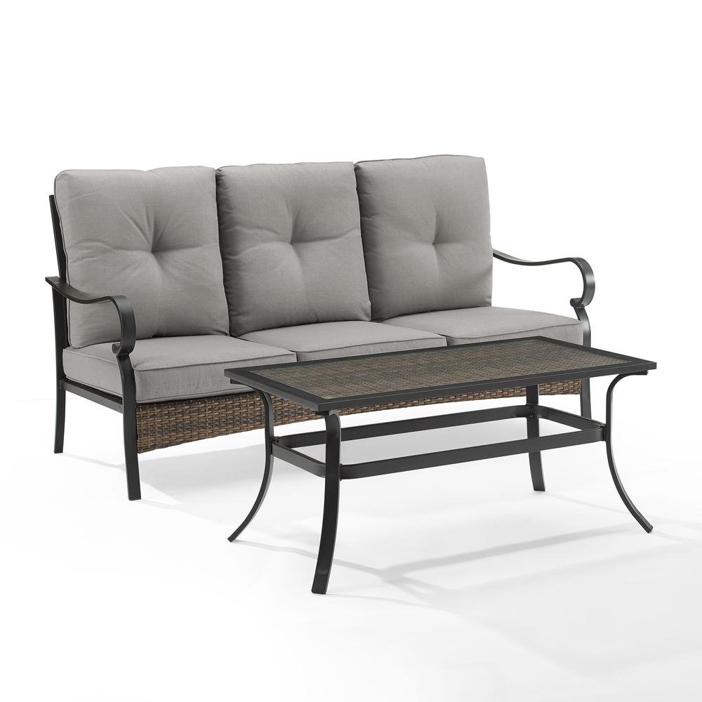 Dahlia 2Pc Outdoor Metal And Wicker Sofa Set - The Room Store