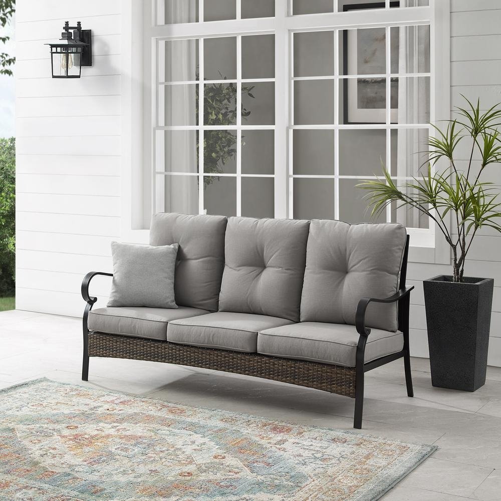 Dahlia Outdoor Metal And Wicker Sofa - The Room Store