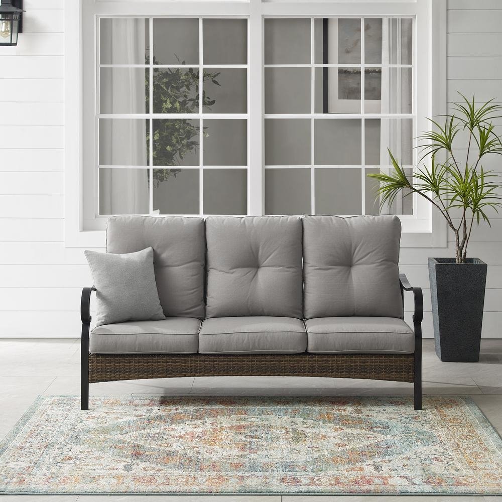 Dahlia Outdoor Metal And Wicker Sofa - The Room Store