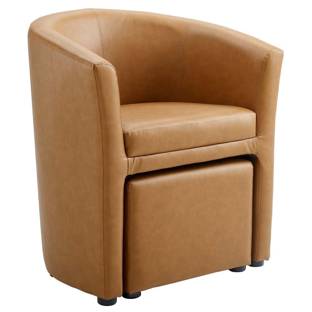 Divulge Armchair and Ottoman - Tan EEI-1407-TAN - The Room Store