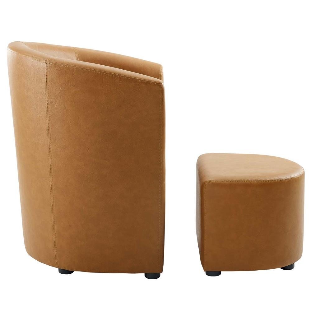 Divulge Armchair and Ottoman - Tan EEI-1407-TAN - The Room Store