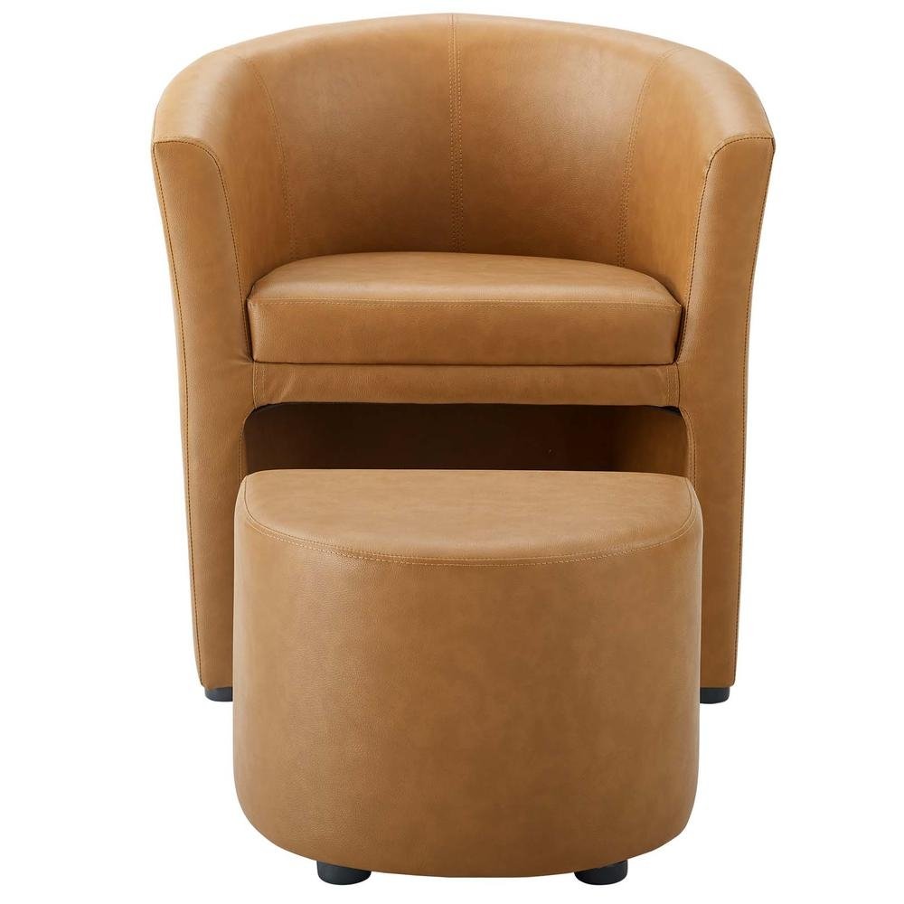 Divulge Armchair and Ottoman - Tan EEI-1407-TAN - The Room Store