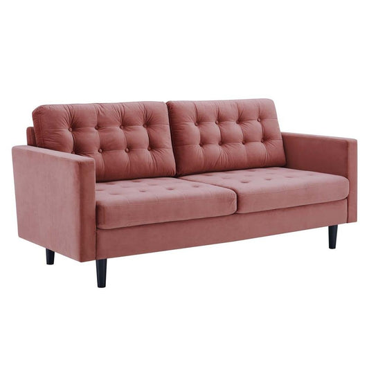 Exalt Tufted Performance Velvet Sofa - Dusty Rose EEI-4444-DUS - The Room Store