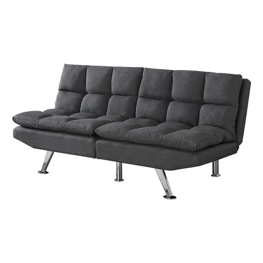 FUTON - SPLIT BACK CONVERTIBLE SOFA / GREY FABRIC - The Room Store