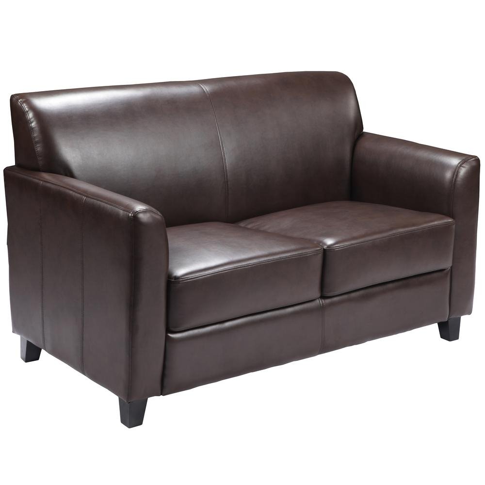 HERCULES Diplomat Series Brown LeatherSoft Loveseat - The Room Store