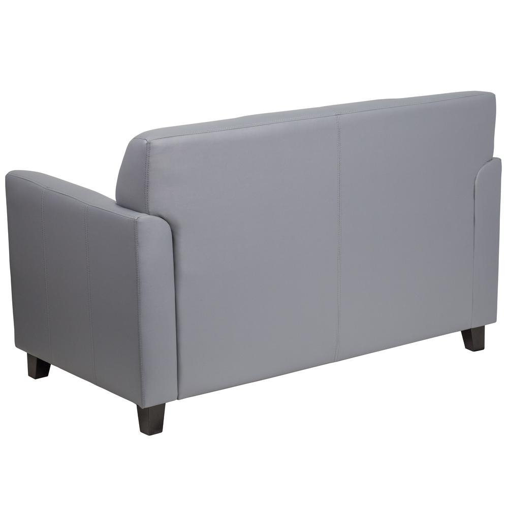 HERCULES Diplomat Series Gray LeatherSoft Loveseat - The Room Store