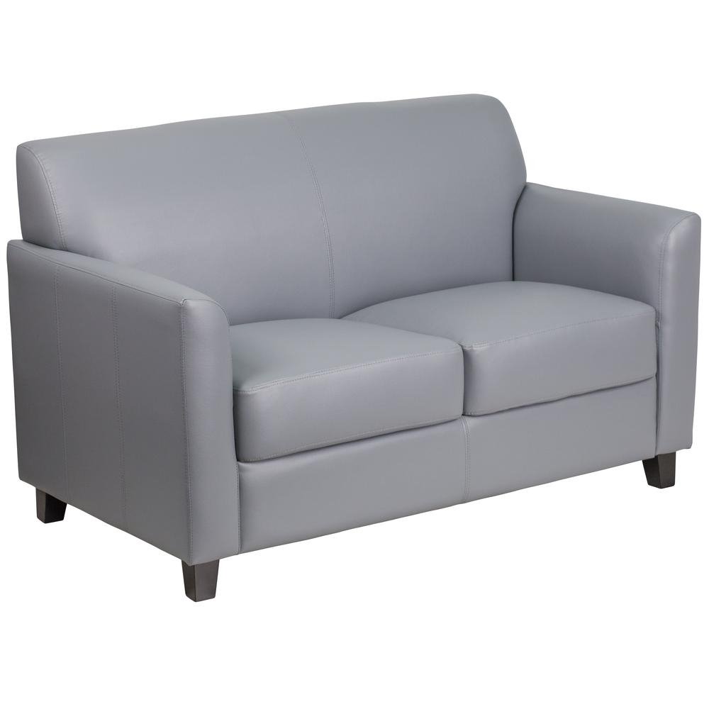 HERCULES Diplomat Series Gray LeatherSoft Loveseat - The Room Store