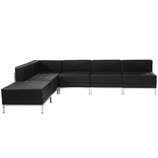 HERCULES Imagination Series Black LeatherSoft Sectional Configuration, 6 Pieces - The Room Store