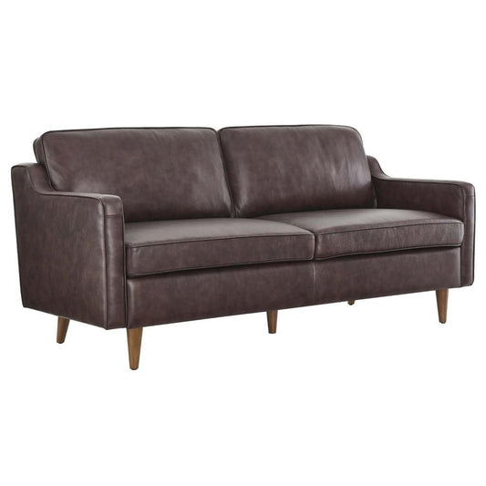 Impart Genuine Leather Sofa - Brown EEI-5553-BRN - The Room Store