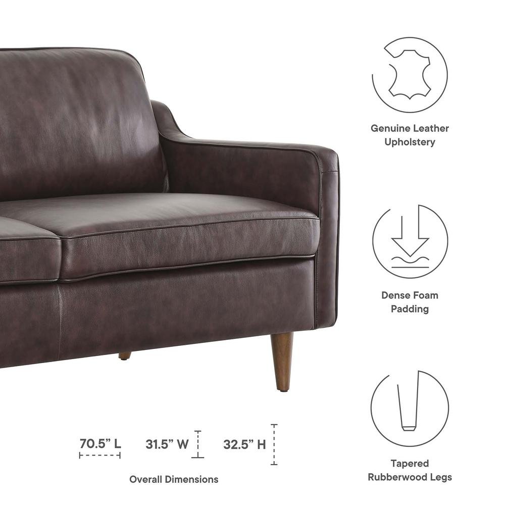 Impart Genuine Leather Sofa - Brown EEI-5553-BRN - The Room Store