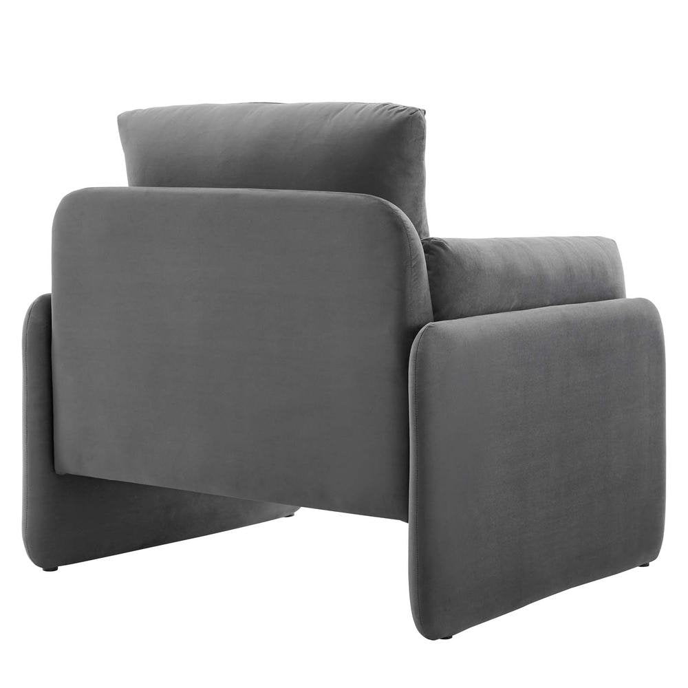 Indicate Performance Velvet Armchair - Charcoal EEI-5152-CHA - The Room Store