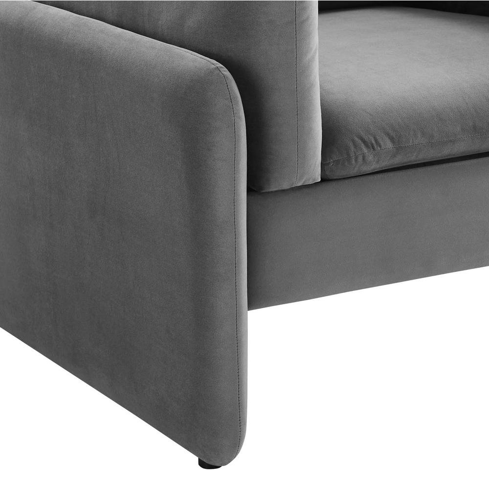 Indicate Performance Velvet Armchair - Charcoal EEI-5152-CHA - The Room Store
