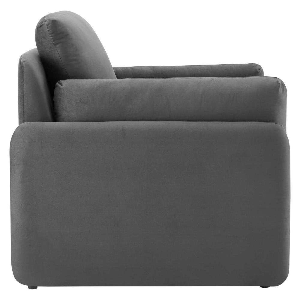 Indicate Performance Velvet Armchair - Charcoal EEI-5152-CHA - The Room Store