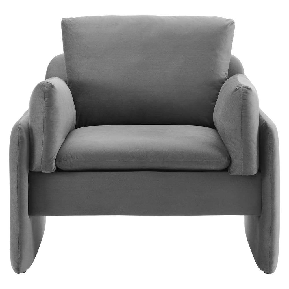 Indicate Performance Velvet Armchair - Charcoal EEI-5152-CHA - The Room Store