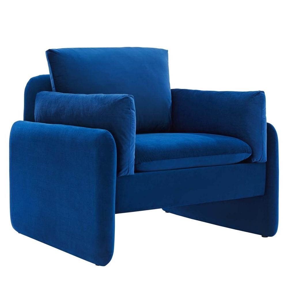 Indicate Performance Velvet Armchair - Navy EEI-5152-NAV - The Room Store