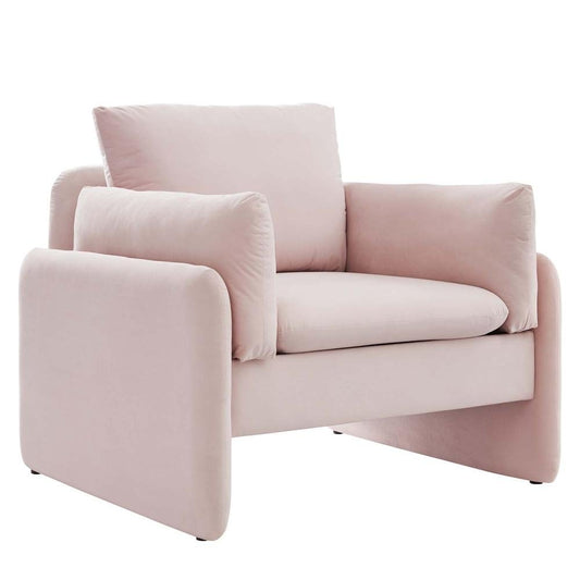 Indicate Performance Velvet Armchair - Pink EEI-5152-PNK - The Room Store