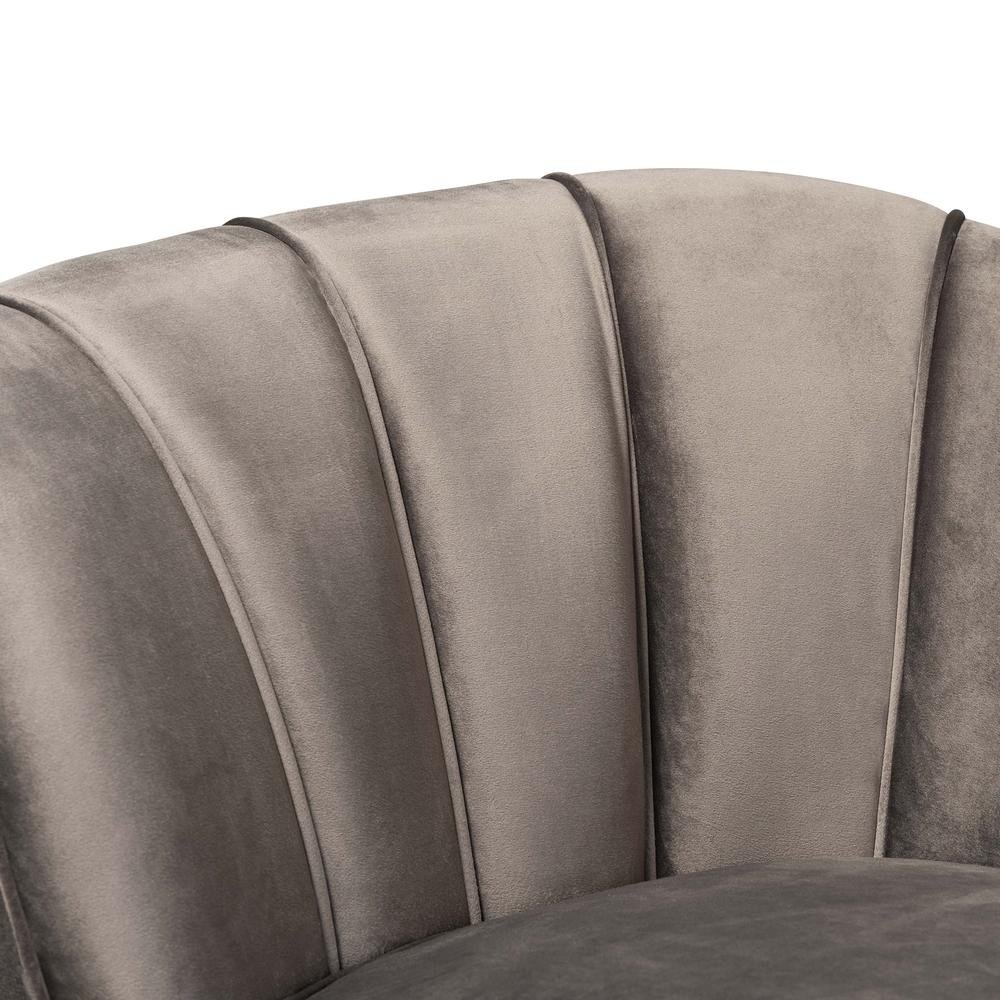 Kailyn Glam and Luxe Grey Velvet Fabric Upholstered and Gold Finished Sofa - The Room Store