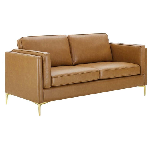 Kaiya Vegan Leather Sofa - Tan EEI-4455-TAN - The Room Store