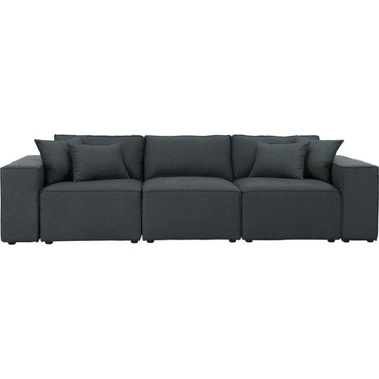 LILOLA Annabel Sofa in Dark Gray Linen - The Room Store