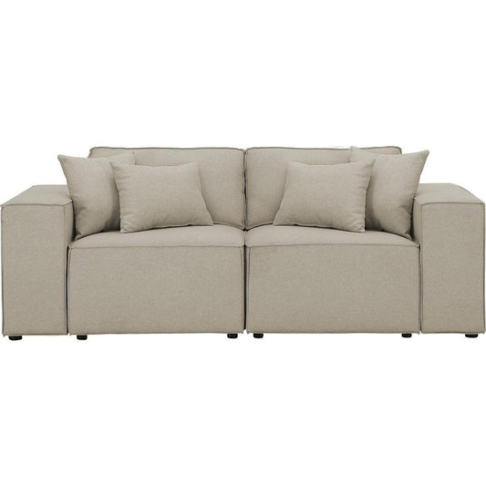 LILOLA Elson Loveseat in Beige Linen - The Room Store